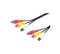 Goobay 50380 Câble de connexion audio vidéo composite, 3x RCA mâle à 3x RCA mâle, 1,5m