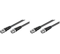 goobay 50413 Câbles de Connexion BNC (RG59), Blindage Double, 0.5m Longueur de Câble (Lot de 2)