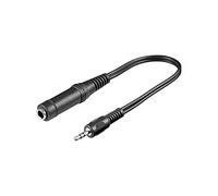 goobay 50470 Adaptateur de Casque; Mâle 3.5mm vers Femelle 6.35mm, Noir, 0.2m Longueur de Câble