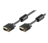 Goobay 50489 Câble écran SVGA Full HD, plaqué or, 3 m, noir - VGA mâle (15 broches) > VGA mâle (15 broches)