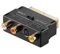 Goobay 50499 Adaptateur péritel vers audio vidéo composite et S-vidéo, IN/OUT, prise péritel (21 broches), noir - prise péritel (21 broches) > 3x RCA femelle + mini-DIN 4 femelle (S-vidéo)