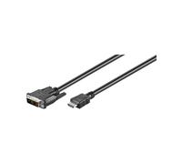 Goobay 50580 Câble Vidéo 2m HDMI Mâle vers DVI-D Mâle, Support 1080p, Contacts Nickel, Diamètre 6mm, Gaine PVC, Noir, Certifié CE/WEEE