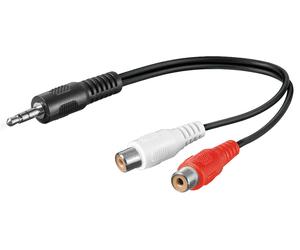 Goobay 50600 câble audio 0,2 m 3,5mm 2 x RCA Noir, Rouge, Blanc