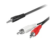 Goobay 50780 Câble adaptateur Audio/Vidéo - prise stéréo 3,5 mm vers 2x prise RCA - 15,0 mètres