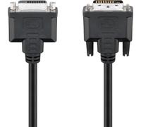 Goobay 50855 Rallonge DVI-D Full HD Dual Link, nickelé, 2 m, noir - DVI-D mâle Dual-Link (24+1 pin) > DVI-D femelle Dual-Link (24+1 pin)