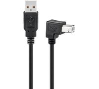 Goobay 50856 Câble USB 2.0 Hi-Speed 90°, noir, 2 m - USB 2.0 mâle (type A) > USB 2.0 mâle (type B)
