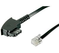 Goobay 50941 Câble de raccordement TAE-F (international-Pin Out) 4 pôles, 3 m, noir - TAE-F mâle > RJ11/RJ14 mâle (6P4C)