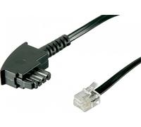 Goobay 50948 Câble de raccordement TAE-F (international-Pin Out) 4 pôles, 6 m, noir - TAE-F mâle > RJ11/RJ14 mâle (6P4C)