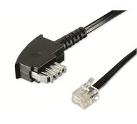 Goobay 50952 Câble de raccordement TAE-N (International Pin out) 4 pôles, 6 m, noir - TAE-N mâle > RJ11/RJ14 mâle (6P4C)
