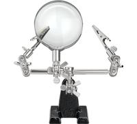 goobay 51199 Troisième main avec loupe grossissant 2,5 fois/pince crocodile/loupe soudure/aide au soudage / 1 pièce