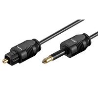 Goobay 51224 Câble de connexion audio numérique optique Toslink, 1 m - 3,5 mm mini Toslink mâle > Toslink mâle, ø 2,2 mm