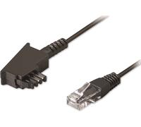 Goobay 51235 Câble de raccordement TAE-F pour DSL / VDSL, 10 m, noir - Connecteur TAE-F > Connecteur RJ45 (8P2C)