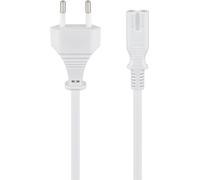 Goobay 51326 Câble de raccordement Euro, 1,5 m, blanc, 1.5 m - Prise Euro (type C, CEE 7/16) > Prise d'appareil C7