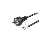 Goobay 51327 Cordon avec Mise à la Terre pour Confection, 1.5 m Longueur, Noir