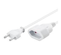 Goobay 51356 Câble d'alimentation Rallonge/Câble d'alimentation/Rallonge pour Prise Type C européenne sur Prise Type C européenne Femelle / 2m / 250V / 0.75 mm² câble Plastique 2 / Blanc