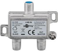 Goobay 51445 Commutateur de priorité SAT, 1 pièce dans un carton, argent - répartit/commute 1 LNB sur 2 récepteurs SAT