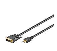 Goobay 51579 DVI-D/HDMI Cable, Gold-plated, Black, 1 m Cable Length 1 Meters