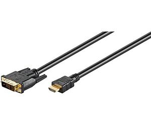 Goobay 51582 Câble DVI-D/HDMI, Doré, Noir, 5m Longueur de Câble