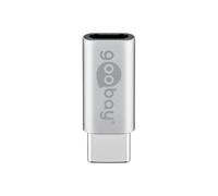Goobay 51598 Adaptateur Micro USB vers USB-C Hi-Speed pour la Connexion de câbles de Chargement, Prend en Charge la Charge et la synchronisation Argent