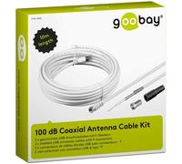 Goobay 51624 Set de câbles d'antenne coaxiaux 100 dB, 10 m - 2x câbles de raccordement LNB blindés avec connecteurs F