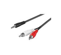 Câble audio - WENTRONIC - AVK 118-150 Q 1.5M - Connecteur 3.5mm - 2 x RCA - Noir