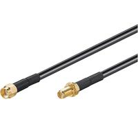 Goobay 51675 Câble d'extension d'antenne WLAN, RP SMA mâle sur RP SMA femelle, noir / doré, 1m