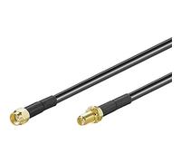 Goobay 51676 Câble d'extension d'antenne WLAN, RP SMA mâle sur RP SMA femelle, noir / doré, 2m