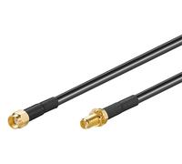 Goobay 51678 Câble d'extension d'antenne WLAN, 5 m, noir - RP-SMA mâle > RP-SMA femelle