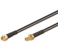 Goobay 51679 Câble d'extension d'antenne WLAN, 10 m, noir - RP-SMA mâle > RP-SMA femelle
