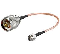 Goobay 51689 Câble adaptateur d'antenne pour routeur WLAN, SMA femelle, 0.15 m - SMA femelle inversé > N mâle