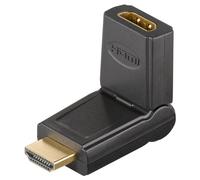 Goobay 51721 Adaptateur HDMI™ 180°, doré, 1 pc. en sachet plastique, noir - HDMI™ femelle (type A) > HDMI™ mâle (type A) 180°, coudé