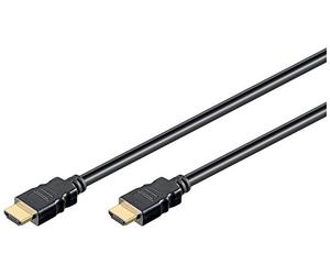 Goobay 51818 Câble HDMI à haute vitesse avec Ethernet : 4K, Ultra-HD, Full HD, 3D, connecteur doré, noir 1,0 m