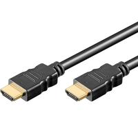Goobay 51824 Câble HDMI à haute vitesse avec Ethernet : 4K, Ultra-HD, Full HD, 3D, connecteur doré, noir 10,0 m