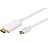Goobay 52860 Câble adaptateur Mini DisplayPort/HDMI™ 1.2, plaqué or, 1 m, blanc - Mini DisplayPort mâle > HDMI™ mâle (type A)