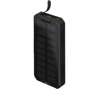 Goobay 53934 Banque d'énergie à chargement rapide pour l'extérieur avec énergie solaire 20 000 mAh (USB-C™ PD, QC 3.0) Alimentation électrique robuste et polyvalente pour l'utilisation en extérieur