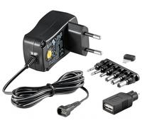 Goobay 53995 Alimentation universelle 3 V - 12 V 0,6 A noir 1,8 m y compris 1 adaptateur USB et 8 adaptateurs DC max. 7,2 W et 0,6 A