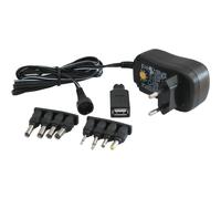 Goobay 53996 Alimentation universelle 3 V - 12 V, 1 A, noir, 1.8 m - incl. 1 adaptateur USB et 8 adaptateurs DC - max. 12 W et 1 A