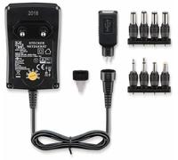 Goobay 53997 Adaptateur secteur universel 3 V - 12 V, 1,5 A, noir, 1,8 m - y compris 1 adaptateur USB et 8 adaptateurs DC - max. 18 W et 1,5 A