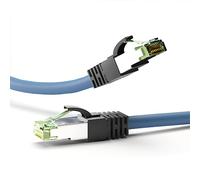 goobay 55119 Câble patch RJ45, Cat 8.1, câble réseau, Ethernet, câble Playstation, câble Xbox, câble LAN, DSL, Highspeed, connecteur RJ45, bleu, 20 mètres