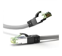 Goobay 55135 Câble patch RJ45, Cat 8.1, câble réseau, Ethernet, câble Playstation, câble Xbox, câble LAN, DSL, Highspeed, connecteur RJ45, gris, 0,5 mètres