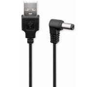 goobay 55158 Câble d'alimentation DC, câble secteur, câble de raccordement - prise USB sur prise DC creuse, 5.5x2.1mm, 5V, noir, 1m
