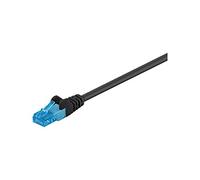 Goobay 55411 CAT 6a Câble de Liaison, U/UTP, Noir, 7.5m Longueur de Câble