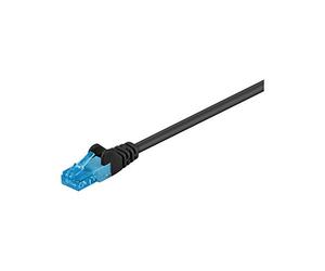 Goobay 55416 CAT 6a Câble de Liaison, U/UTP, Noir, 50m Longueur de Câble