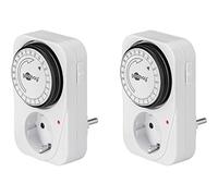 goobay 55538 Minuterie analogique pour l'intérieur / Minuterie pour prises de courant / cycle de 15 minutes réglable / l'intérieur / LED de contrôle / fonctionnement continu possible / set 2 pièces