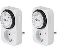 Goobay Minuterie analogique intérieure 55538 pour prises – cycle 15 min réglable, LED – lot 2