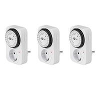 Goobay Minuterie prise programmable 55539 - silencieuse prise électrique 16 A Type F, paquet de 3