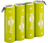 Goobay 55580 4x AA (Mignon) - 2100 mAh, Vert - Patte à souder (Z), Batterie nickel-métal hydrure (NiMH), 4,8 V