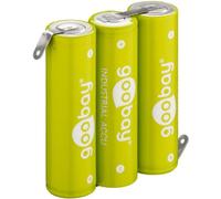 Goobay 55652 3x AA (Mignon) - 2100 mAh, Vert - Patte à souder (Z), Batterie nickel-métal hydrure (NiMH), 3,6 V