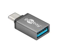 Goobay 56621 Adaptateur USB-C mâle vers USB 3.0 Type A femelle, Gris, Transfert 5 Gbit/s, Connecteurs USB Type-C / USB 3.0 Type A, Certification CE