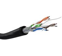 Goobay 57293 CAT 6 Outdoor câble réseau, U/UTP, noir, 100 m - CCA mélange de cuivre pour applications SOHO, AWG 23/1 (solide), PE